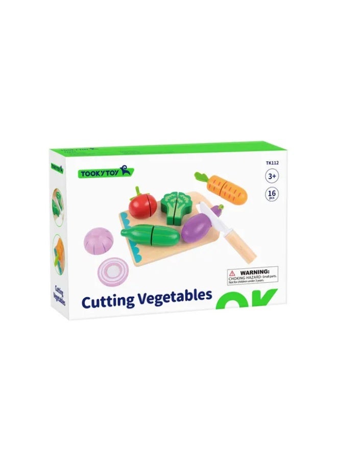Tooky Toys Cutting Vegetables Pretend Playset - Multicolor - 16 Pcs - Image 4
